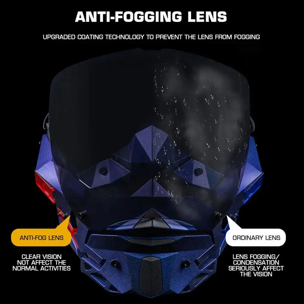 Máscara táctica de Paintball Airsoft estilo Cyberpunk cara completa transpirable fiesta de Halloween máscara de Cosplay lente desmontable máscara de noche - imagen 5