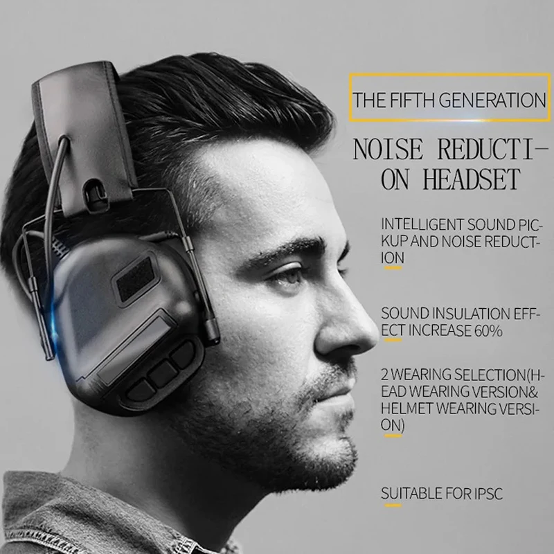 IPSC-auriculares tácticos con cancelación de ruido de 5. a generación, uso militar para Paintball, Airsoft, reducción de tiro - imagen 3