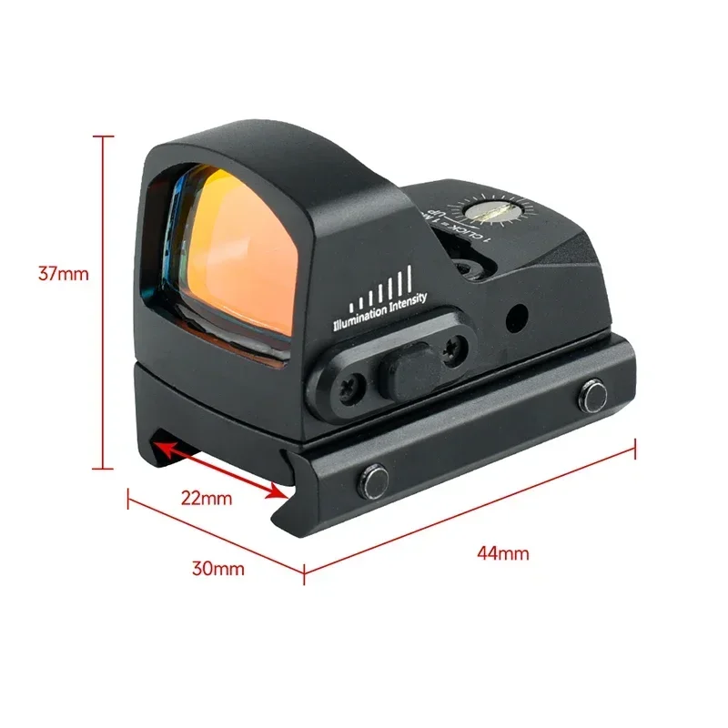 Mira telescópica compacta de punto rojo para caza, mira telescópica táctica compacta de 3-4MOA para reflejo, visor óptico Glock para riel de 20mm, HD1079 - imagen 3