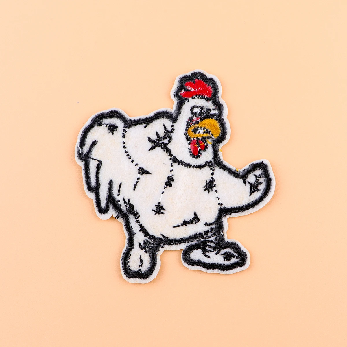 Parche bordado termoadhesivo pollo enfadado para ropa - imagen 5