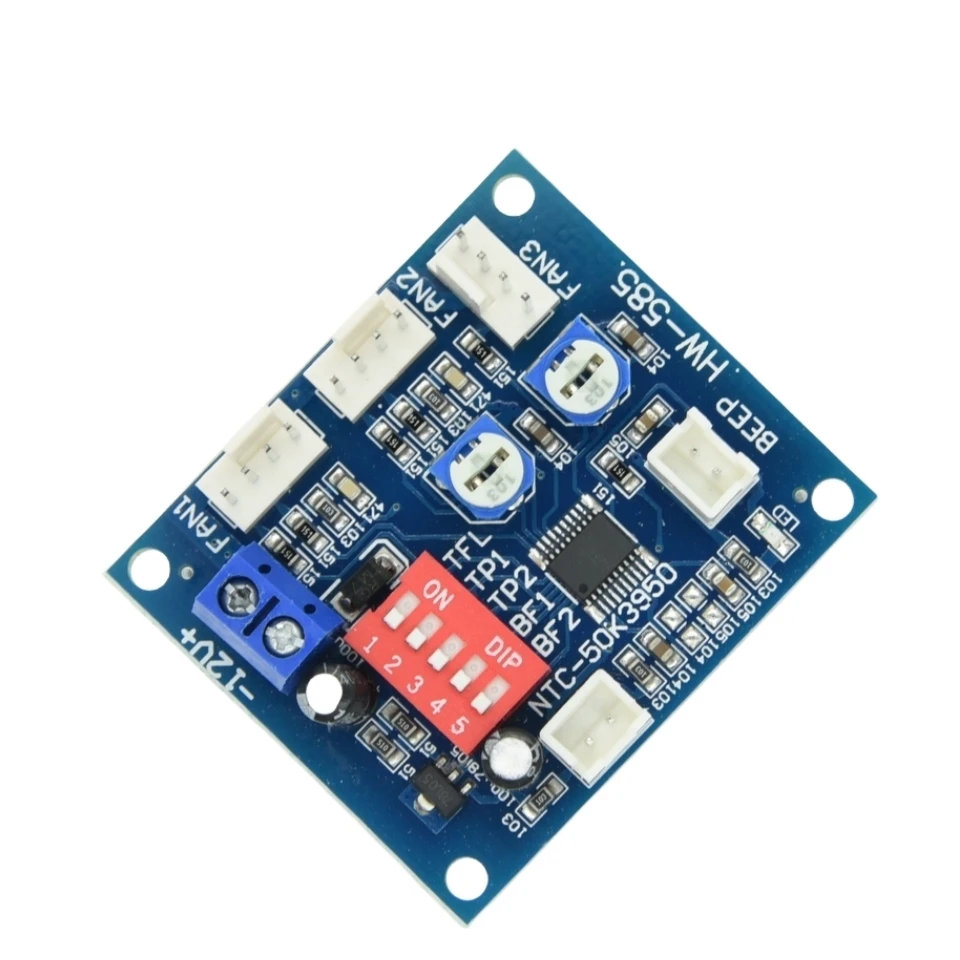 DC 12V 5A PWM PC CPU ventilador Control de temperatura placa controladora de velocidad controlador de velocidad sonda de temperatura Buzzle - imagen 4