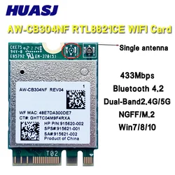 Adaptador WiFi 802.11ac RTL8821CE doble banda con Bluetooth 4.2