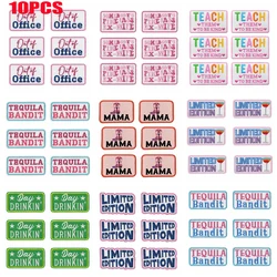 Parches bordados con letras - dibujos animados para planchar y coser