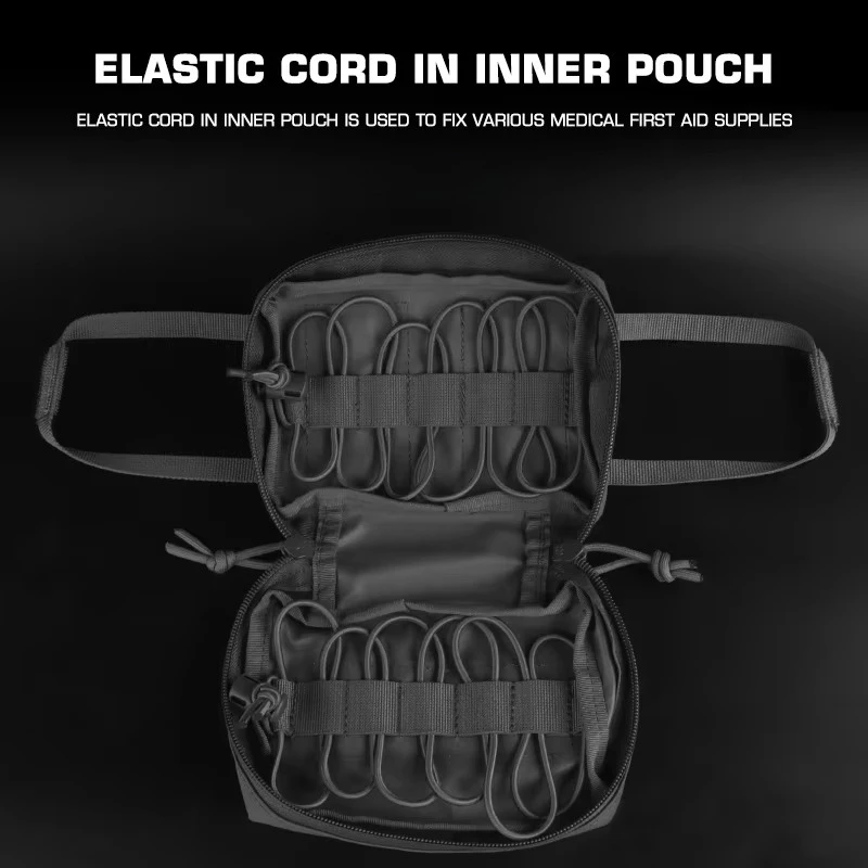 Bolsa de primeros auxilios con diseño dividido, bolsa médica MOLLE para cinturón, chaleco CS, accesorios de caza - imagen 5