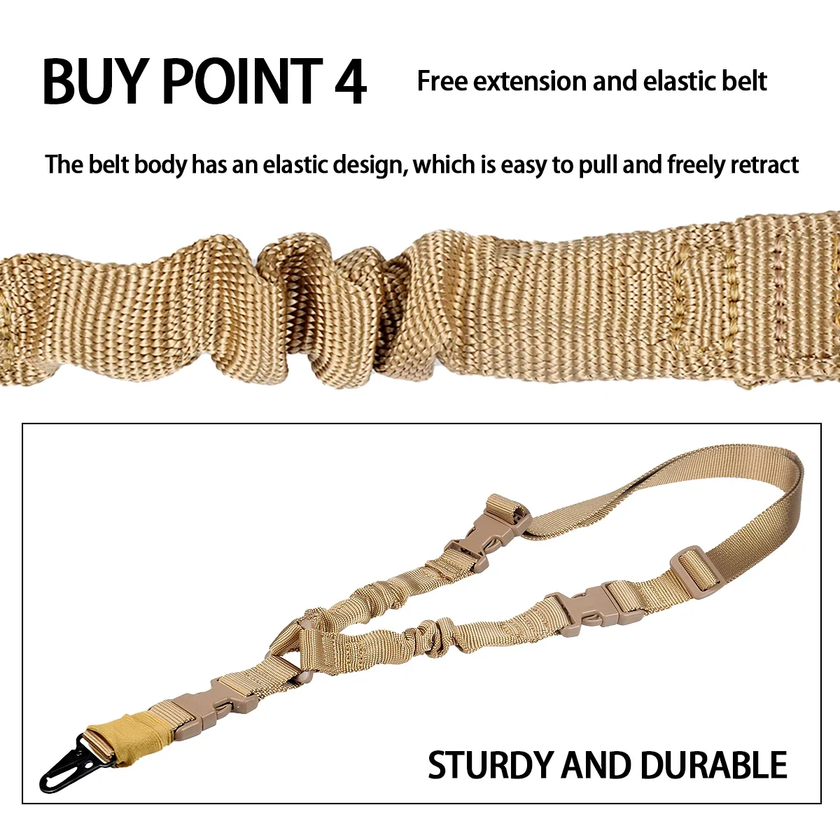 A-1 táctico de 20mm para pistola Lok, cabestrillo giratorio de un solo punto, correa elástica para Rifle, hebilla QD, Airsoft, caza, HK416 RSA, montaje AR15 - imagen 5