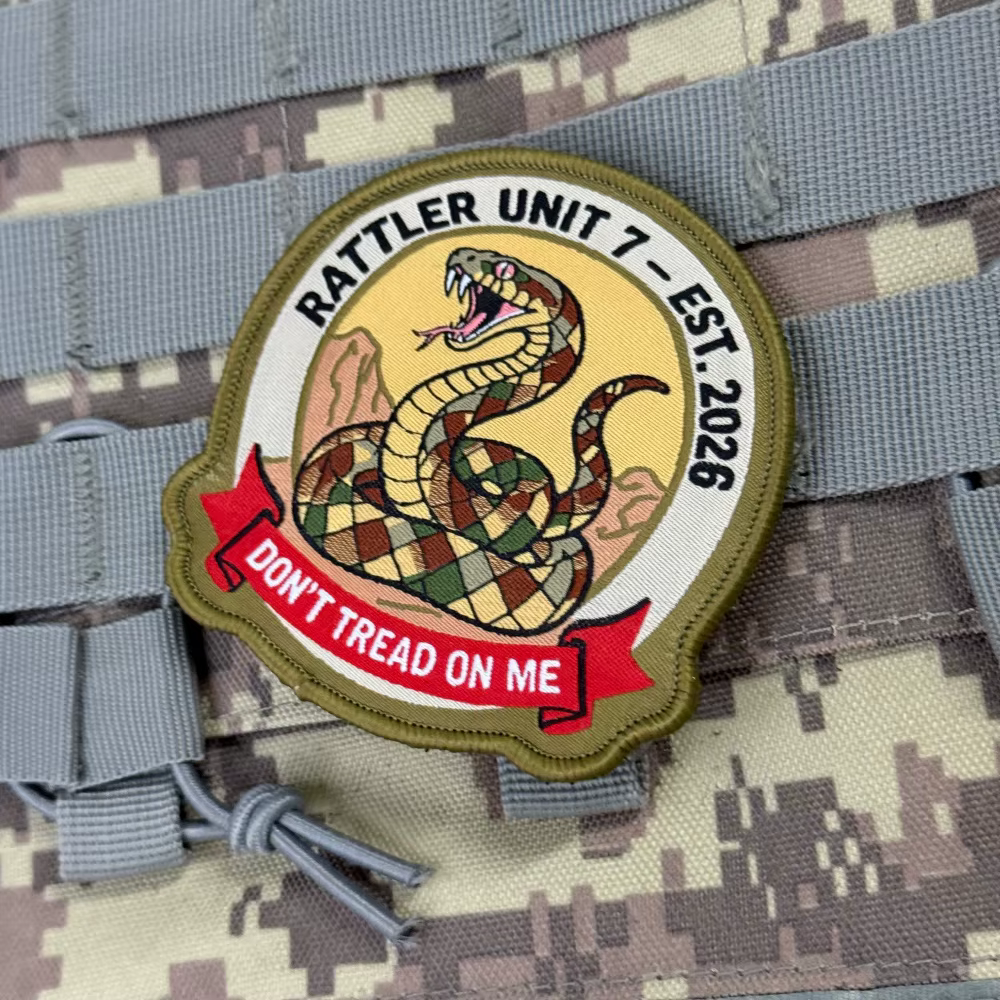 Parche táctico Gadsden serpiente con lema no pises sobre mí, velcro - imagen 4