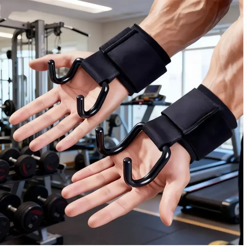 1-2 uds. Gancho de gravedad antideslizante, muñequeras con mancuernas, equipo de entrenamiento con gancho, estabiliza las muñecas, Ideal para gimnasio, Fitness y entrenamiento de fuerza
