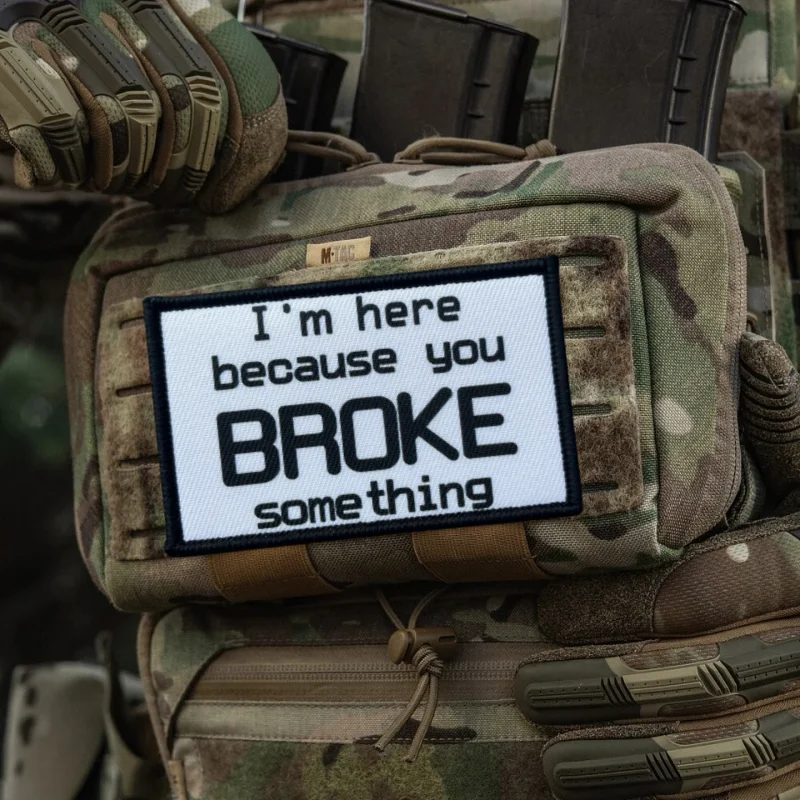 Parche impreso I'm Here, no PANIC, chaleco táctico, insignia de moral con gancho y bucle, pegatina decorativa para mochila, parches para brazalete para ropa