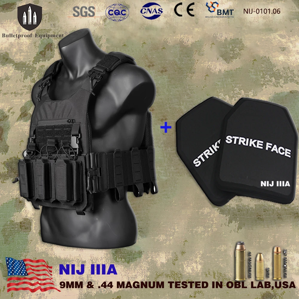 Chaleco táctico balístico militar NIJ IIIA.44 Real, chaleco portador de placa a prueba de balas de nivel ajustable 3A de liberación rápida para caza - imagen 2
