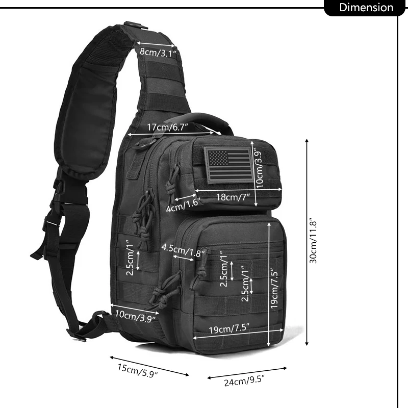 Bolso de hombro al aire libre Rover Sling Pack mochila de nailon Molle accesorios de caza de asalto paquete de día de pañales pequeño - imagen 4