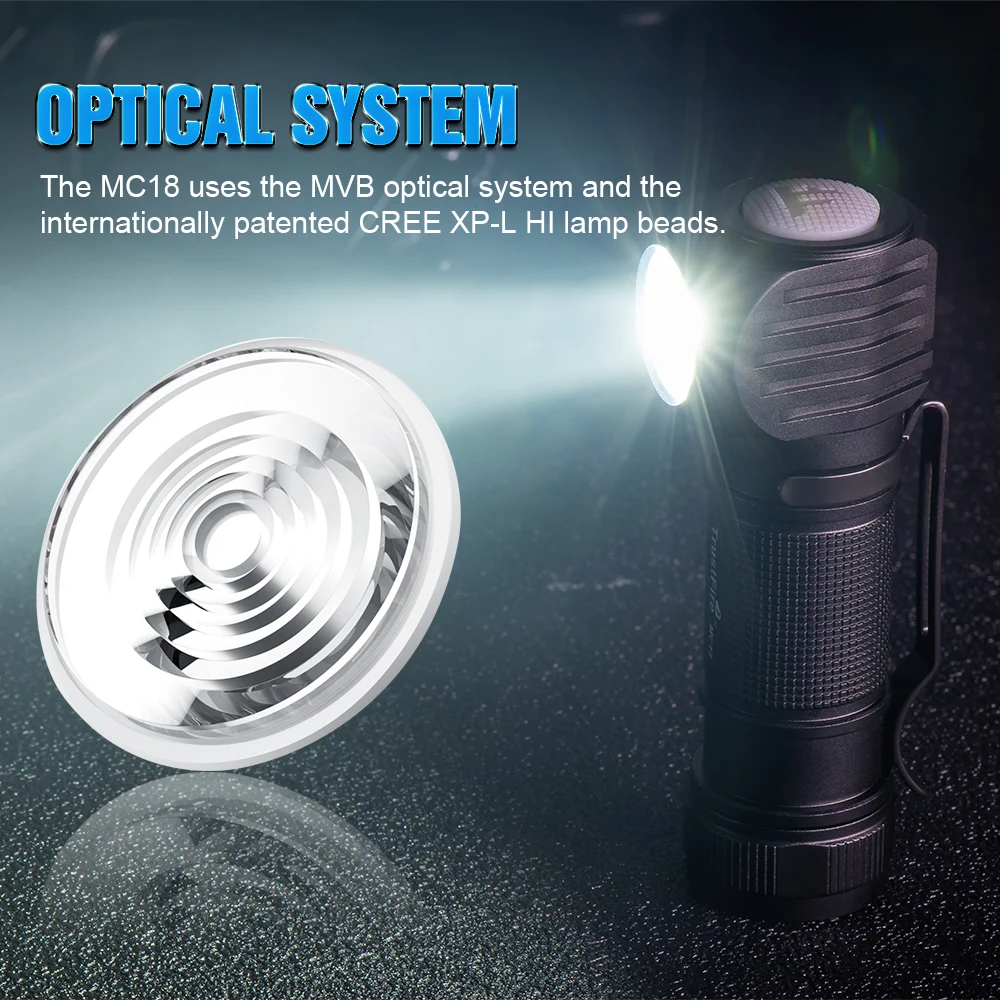 Faros Trustfire MC18 1200lm XP-L faro LED recargable magnético linterna LED de ángulo 18650 cola magnética IPX8 para Camping - imagen 5