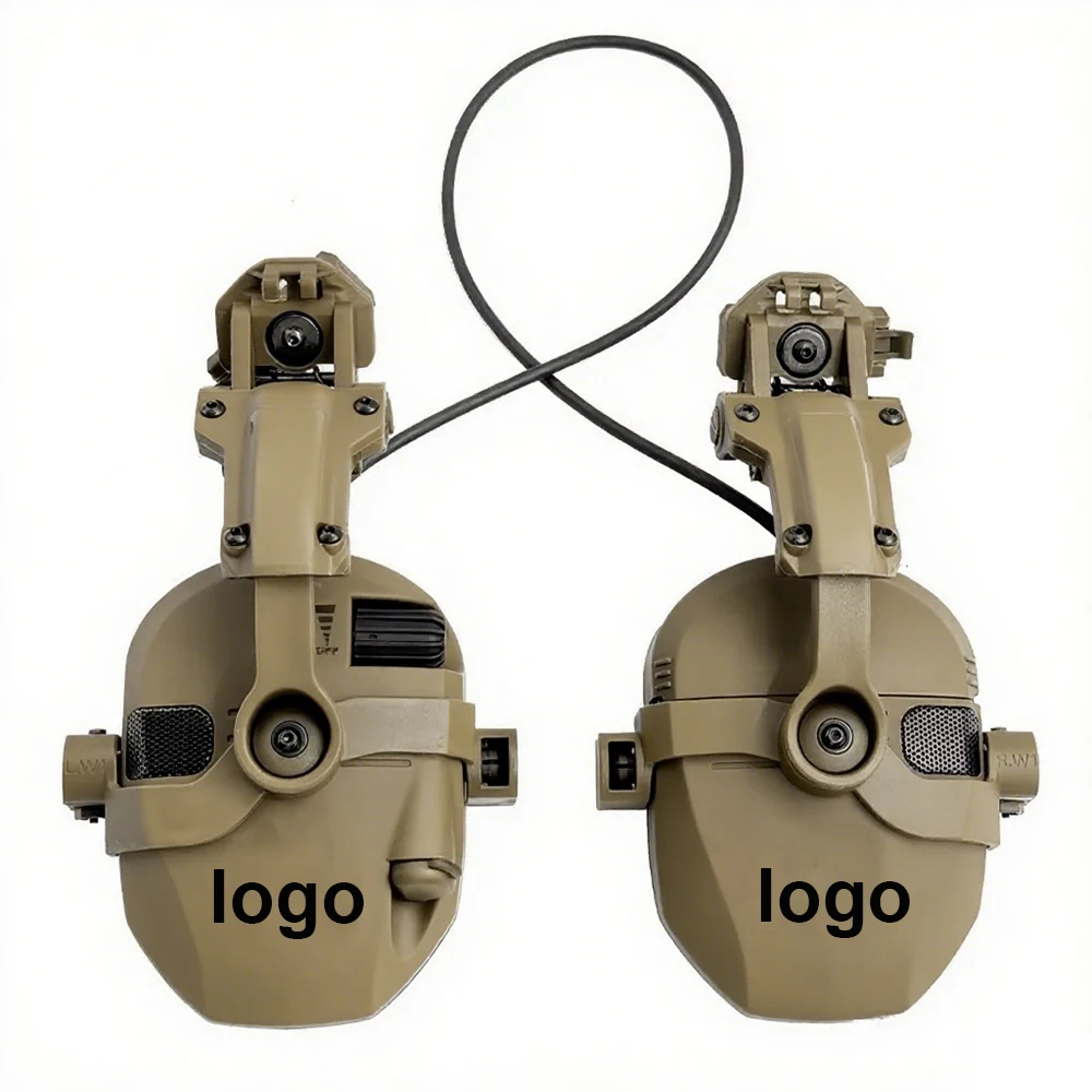 Orejeras activas montadas en casco electrónico para protección auditiva táctica Airsoft tiro reducción de ruido auriculares de caza - imagen 2