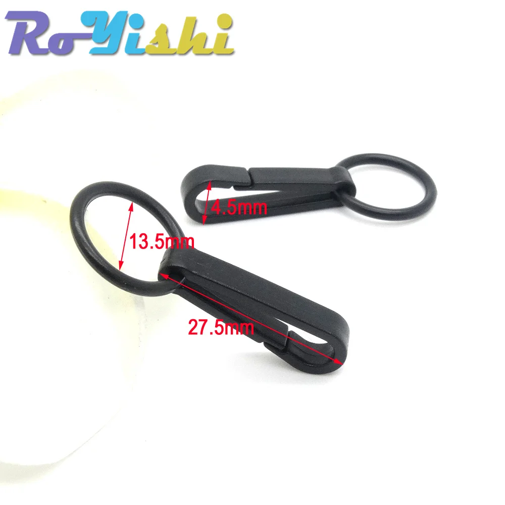 Gancho para guantes, hebillas de plástico, gancho a presión con junta tórica, color negro, 100 unids/lote por paquete - imagen 2