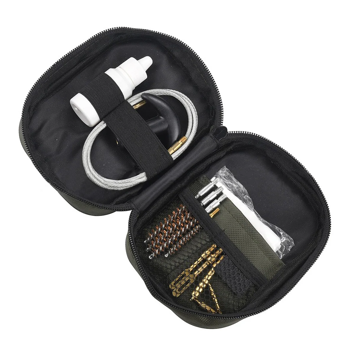 .177.17cal.30cal.270 / 8.280cal 22LR.22 Kit de limpieza de pistola táctica con bucle de parche ranurado Jag de latón, varilla Flexible y bolsa - imagen 2