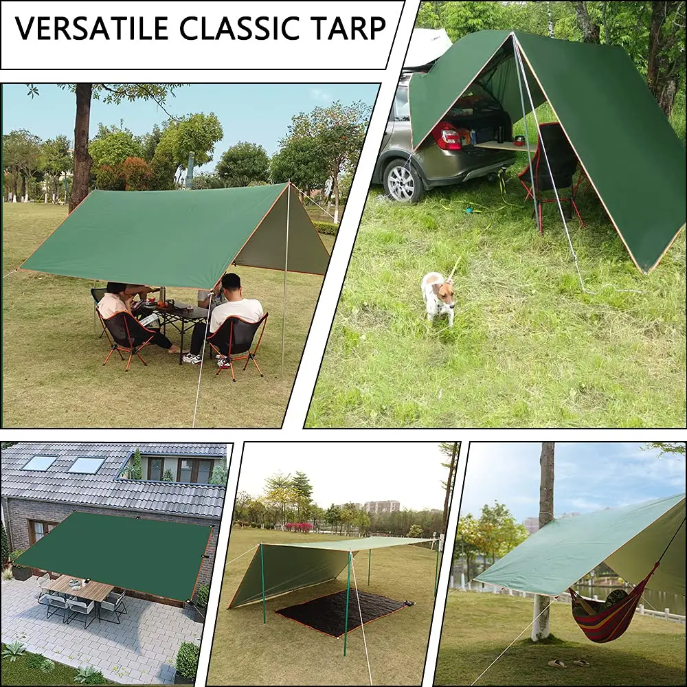 4x4m Toldo impermeable para exteriores, toldo ultraligero de 4x3m y 3x3m para jardín, hamaca para acampar, refugio para el sol, Playa y turismo - imagen 3