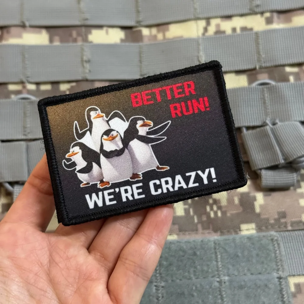 Parche Better Run morale con motivo pingüino, autoadhesivo táctico - imagen 3