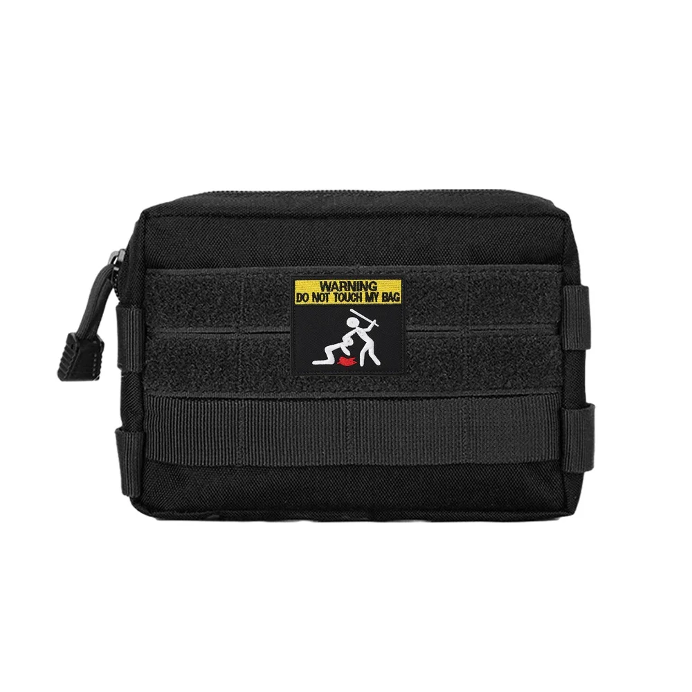 NO TOUCH MY BAG Morale Meme Velcros, parche con citas divertidas, insignia de sujeción con gancho bordado táctico para mochila Molle, gorra vaquera - imagen 4