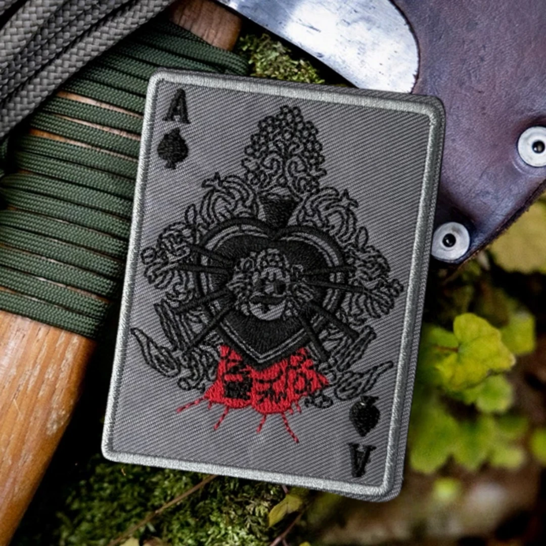 Parche del ejército Ace para juego de cartas, insignia de moral táctica, parches bordados de gancho y bucle para ropa, pegatina de equipo militar - imagen 5