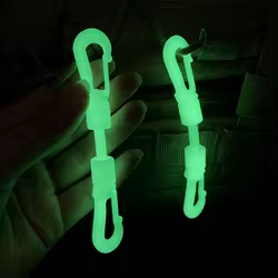 Cuerda elástica táctica luminiscente con hebilla doble y cierre