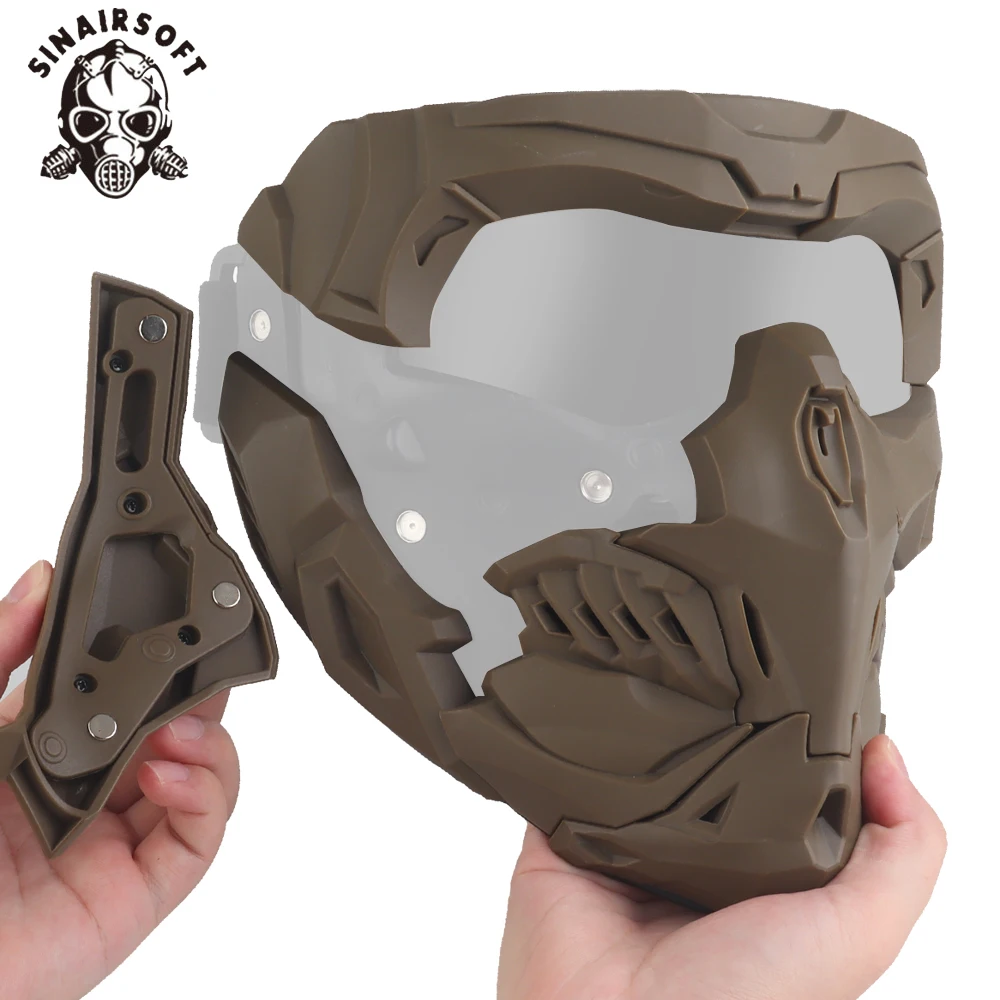 SINAIRSOFT-piezas de máscara táctica Airsoft, tiro, Cosplay, caza, CS, accesorios de película para acampar, armadura de adsorción magnética, visera DIY - imagen 4