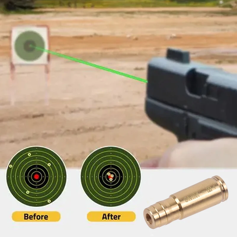 Mira de orificio láser roja, puntero de 9mm con 8 baterías, construcción de latón resistente, fácil de zurcir, mira de punto rojo RM - imagen 2