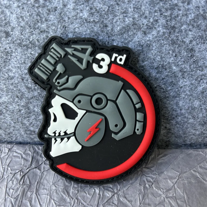 Parche de PVC con calavera para casco táctico, insignia de moral para ropa, parches militares con gancho y bucle, pegatinas para mochila, brazalete - imagen 5