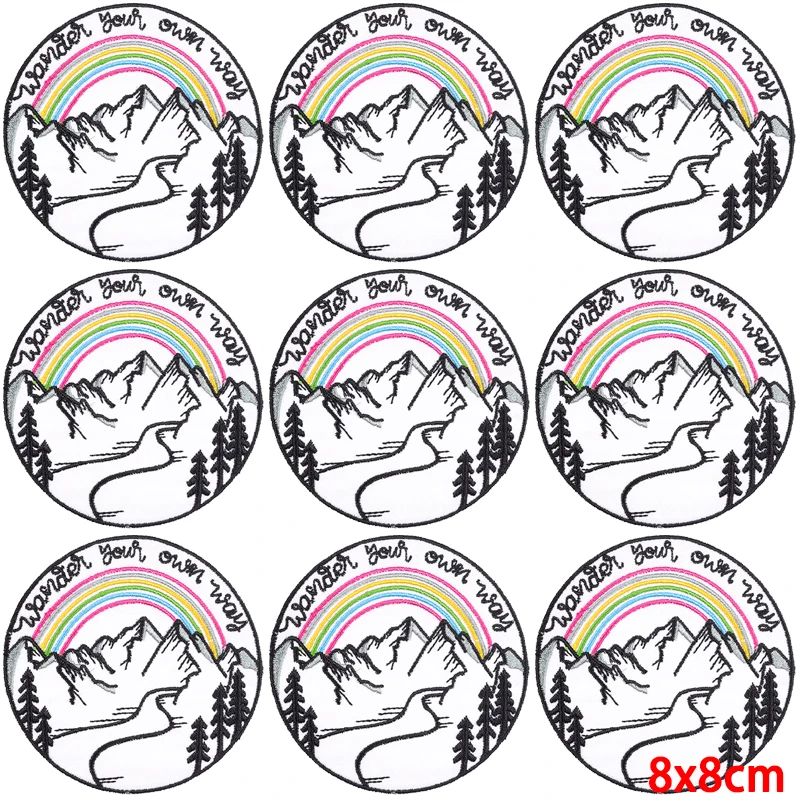 10 unids/lote parche para exteriores en el desierto parches para planchar para ropa aventura Camping parches bordados en ropa parche Fusible - imagen 5