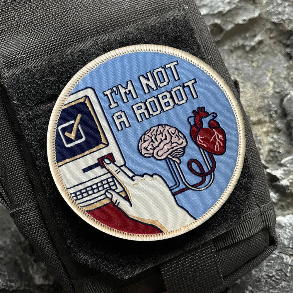 Parche táctico cierre velcro meme No Soy Robot para mochila militar - imagen 4