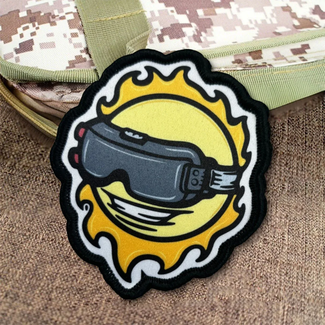 Parche táctico moral "el operador Solar", insignia militar, pegatinas para mochila, brazalete con gancho y bucle para el sol, aplique para casco