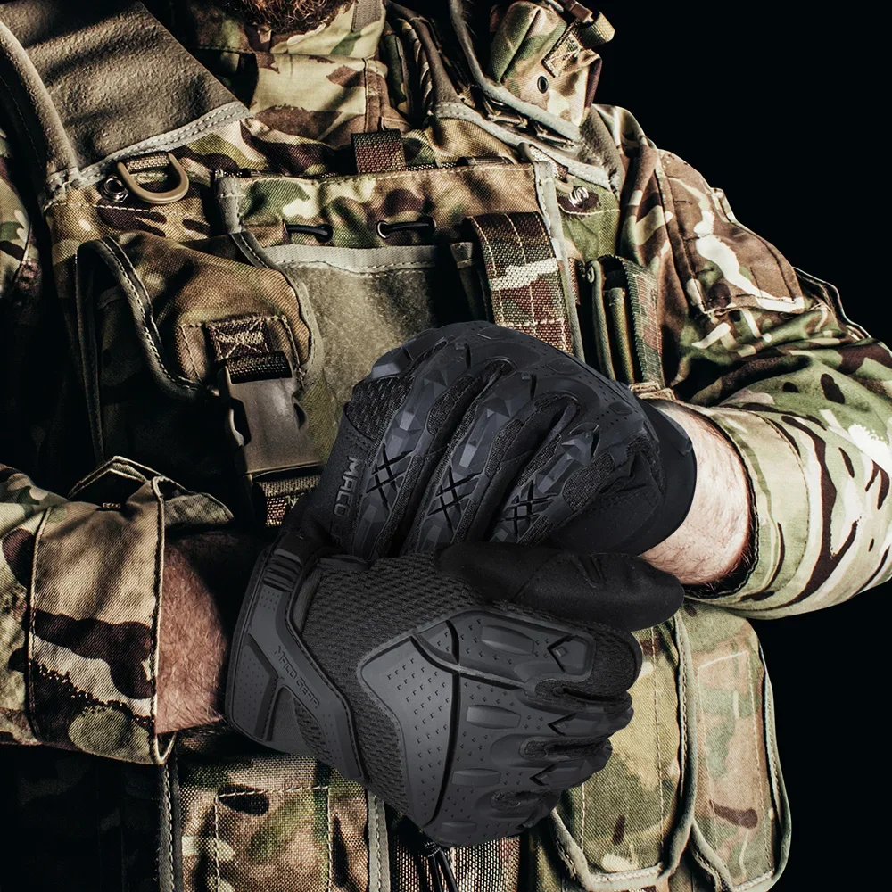 Guantes tácticos de pantalla táctil para hombre, equipo de protección antideslizante, transpirable, para deportes, caza, Paintball, combate, senderismo, trabajo y bicicleta, color negro - imagen 4
