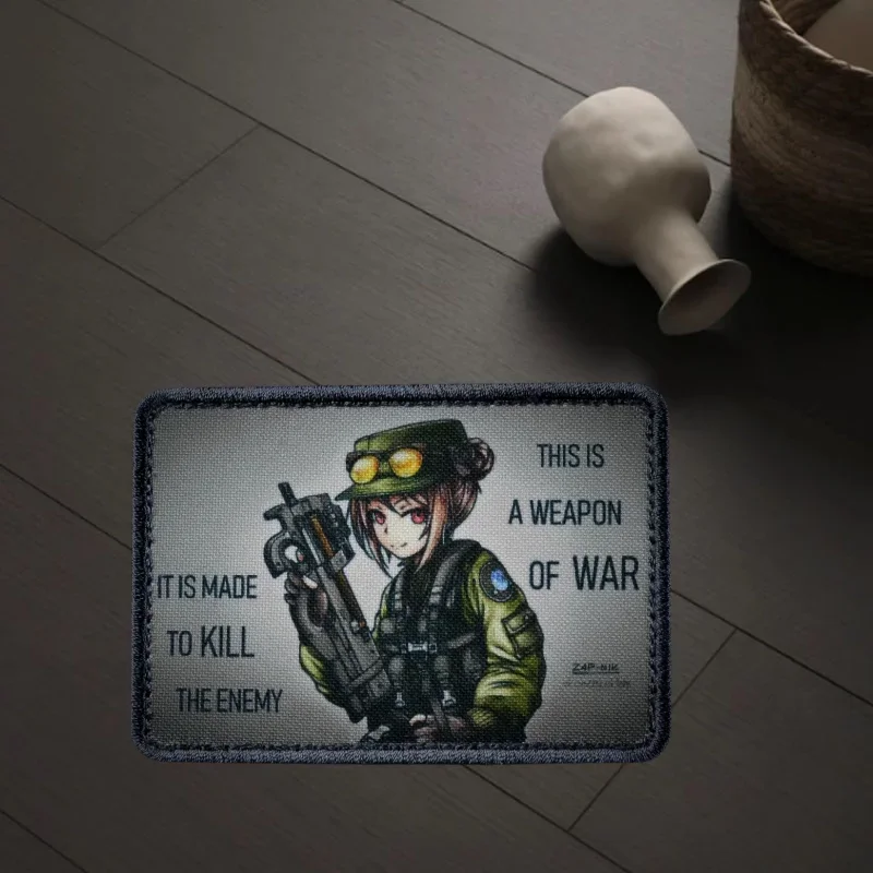 Parche "P90, primera línea" para niñas, insignia con estampado de moral táctica, gancho y bucle, mochila militar, ropa, pegatina decorativa, brazalete - imagen 2