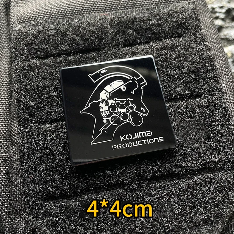 Death Stranded Metal Morale Emblem Hideo Kojima Studio Logo Hook&Loop Patches Tactical Accessories Backpack Decoration Sticker - imagen 4