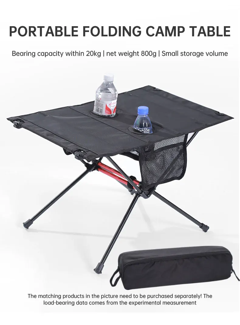 Mesa plegable portátil para acampar al aire libre, aleación de aluminio de alta resistencia, ultraligera, para viajes, jardín, fiesta, barbacoa, mesas de Picnic - imagen 5