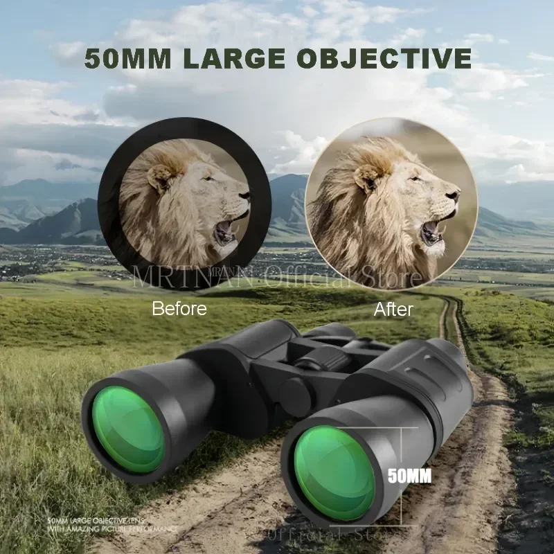 Binoculares potentes 20X50, telescopio de largo alcance con Zoom HD, BAK4-Prism profesional, Monocular grande para caza - imagen 5