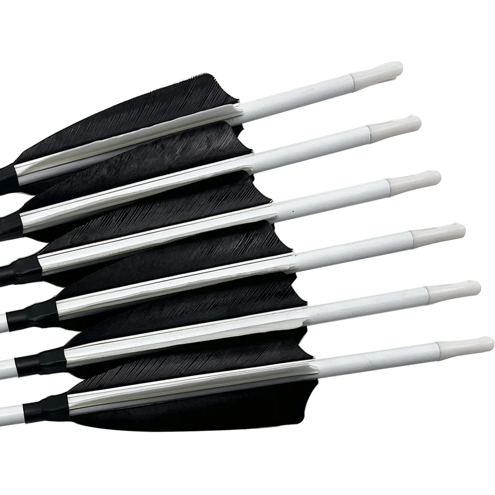 Flecha de carbono de 30/32 pulgadas, punta de flecha reemplazable para arco compuesto/recurvo, tiro con arco, caza, objetivo, 12 Uds. - imagen 2