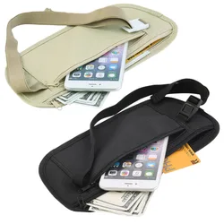 Riñonera de viaje discreta con bolsillo para pasaporte y teléfono