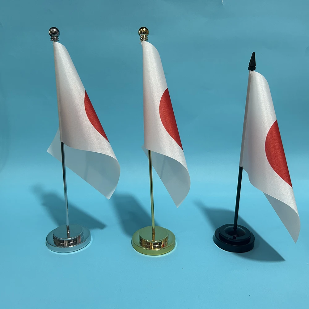BANDERA SKY de 14x21cm, bandera de escritorio de oficina, bandera de Japón, conjunto de bandera nacional japonesa de poliéster, decoración para sala de reuniones - imagen 2