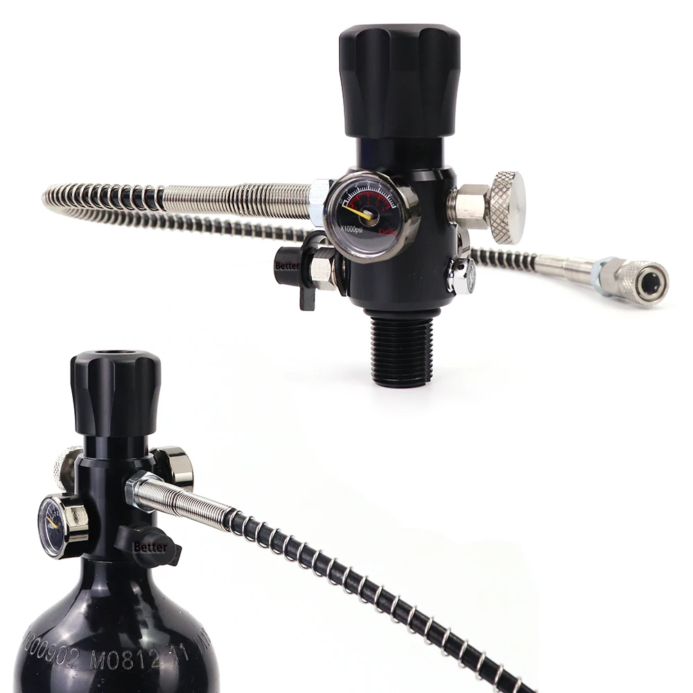 Válvula de carga de tanque de aire de alta presión, adaptador de recarga de cilindro de estación de llenado de 300bar con rosca M18x1.5 o 5/8-18UNF