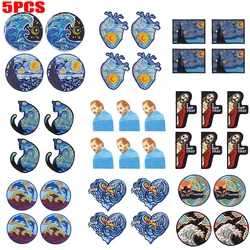 Parche bordado Van Gogh olas – para planchar o coser