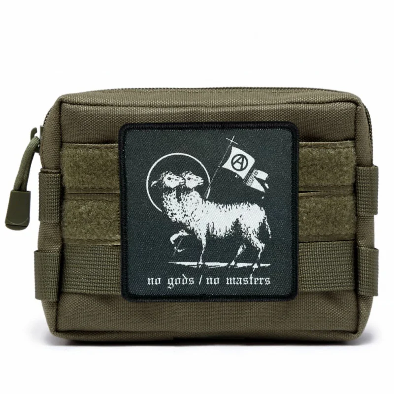 Parche estampado de estilo Punk No Gods/No Masters, insignia táctica militar, mochila con gancho y bucle, parches adhesivos decorativos para ropa - imagen 5
