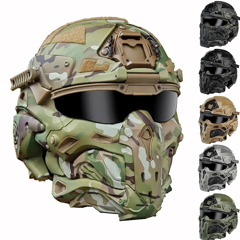 Casco táctico de comando rápido, auriculares de comunicación integrados, ventilador antiniebla, casco de asalto W-Ronin, máscara desmontable, lente de repuesto - imagen 2
