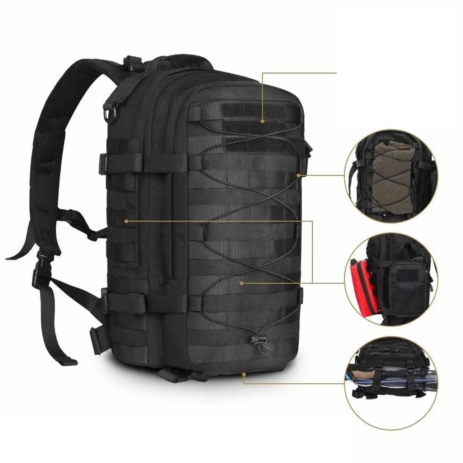 Mochila de asalto táctica para hombre, mochila grande de ataque 3P de gran capacidad, bolsa de viaje, caza, senderismo, Camping, mochilas al aire libre - imagen 4