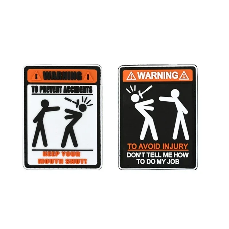 Parches 3D de PVC Klett, insignia de moral de advertencia NO TÁCTO, accesorio táctico, mochila, pegatina decorativa, parche y apliques de gancho y bucle - imagen 3