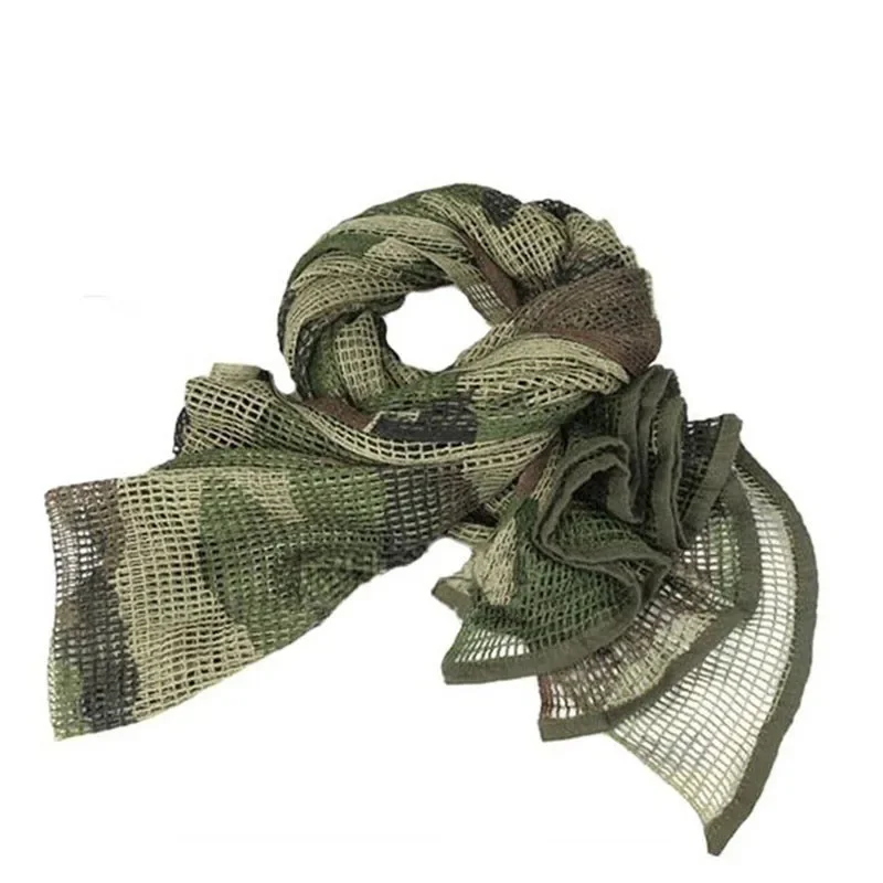 Bufanda táctica de camuflaje, bufanda de malla para el cuello, bufanda para la cara de francotirador, velo Shemagh, envoltura para la cabeza para caza y Camping, 190x90cm - imagen 3