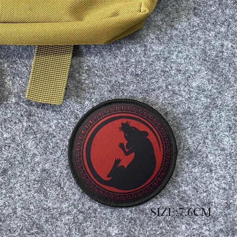 Parche estampado de Salamander Mouse Dragon, insignia de moral militar, brazalete de gancho y bucle, apliques para ropa, parches de mochila - imagen 4