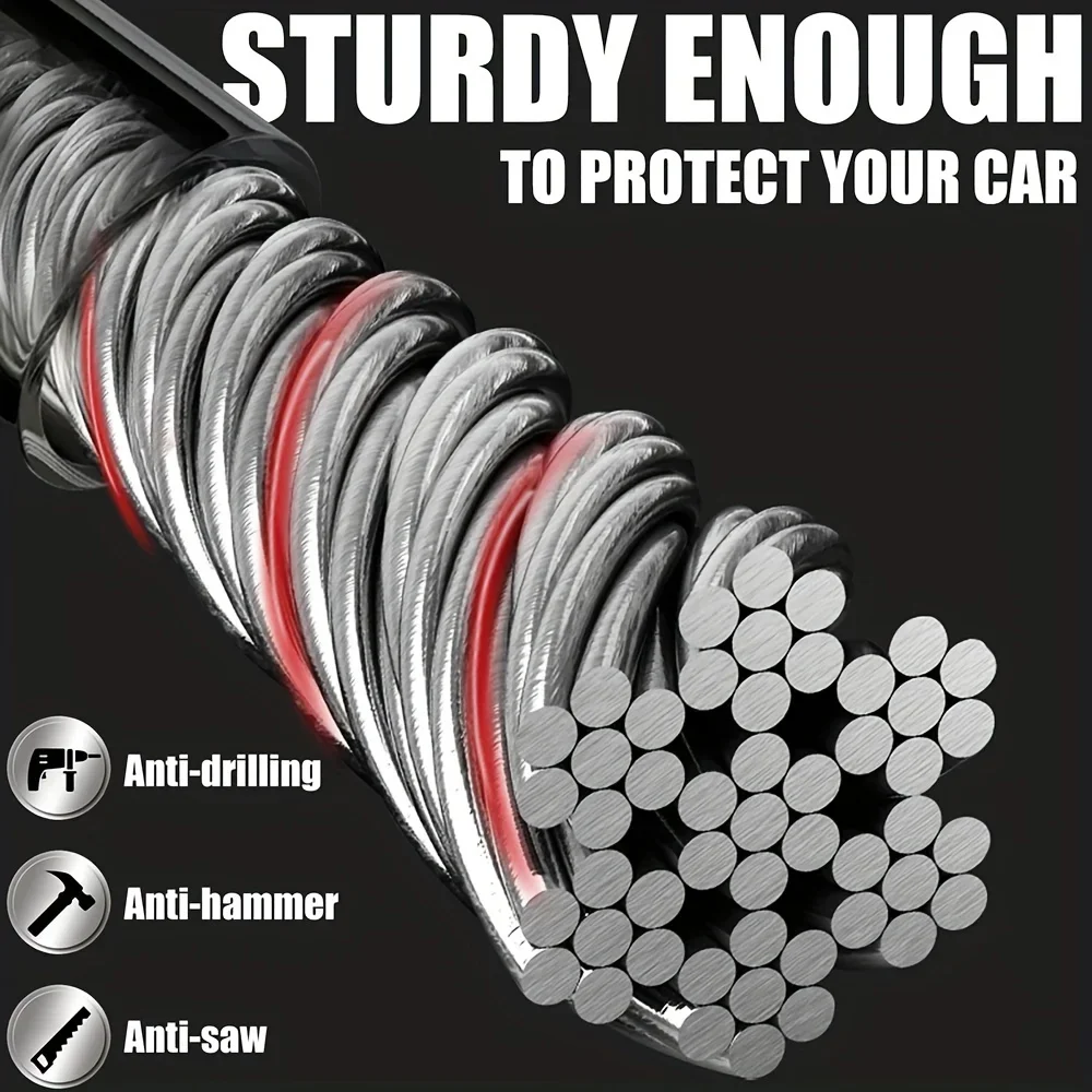 Hebilla de cinturón de seguridad, dispositivo antirrobo Universal para volante de coche, bloqueo de Cable de acero, bloqueo de cuerda de alambre de acero, Mo - imagen 4