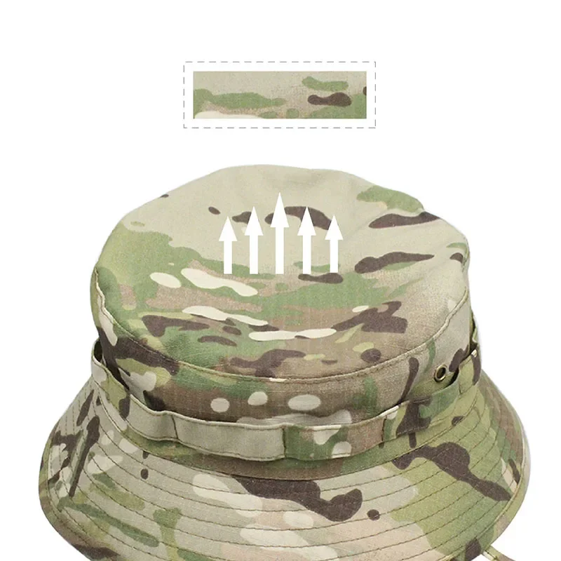 Boonie-Gorra táctica de camuflaje para hombre, sombrero de camuflaje para deportes al aire libre, gorra de cubo para el sol, pesca, senderismo, caza - imagen 5