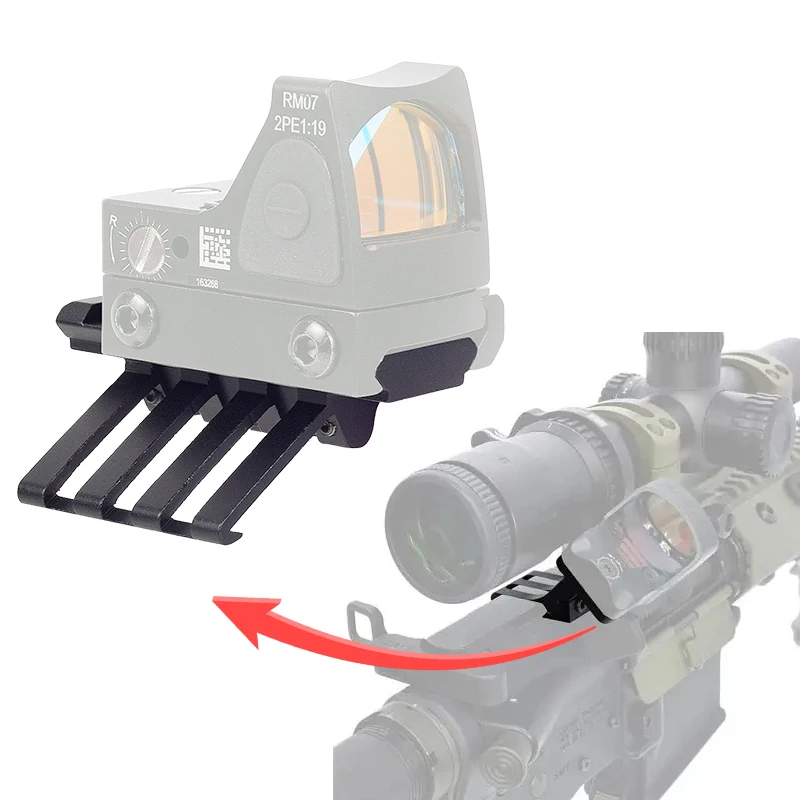 Base elevadora de mira de punto rojo, Base de montaje de punto rojo óptico de 45 grados, soporte fijo de montaje de alcance, puntería de caza, riel Picatinny de Metal de 20MM - imagen 2