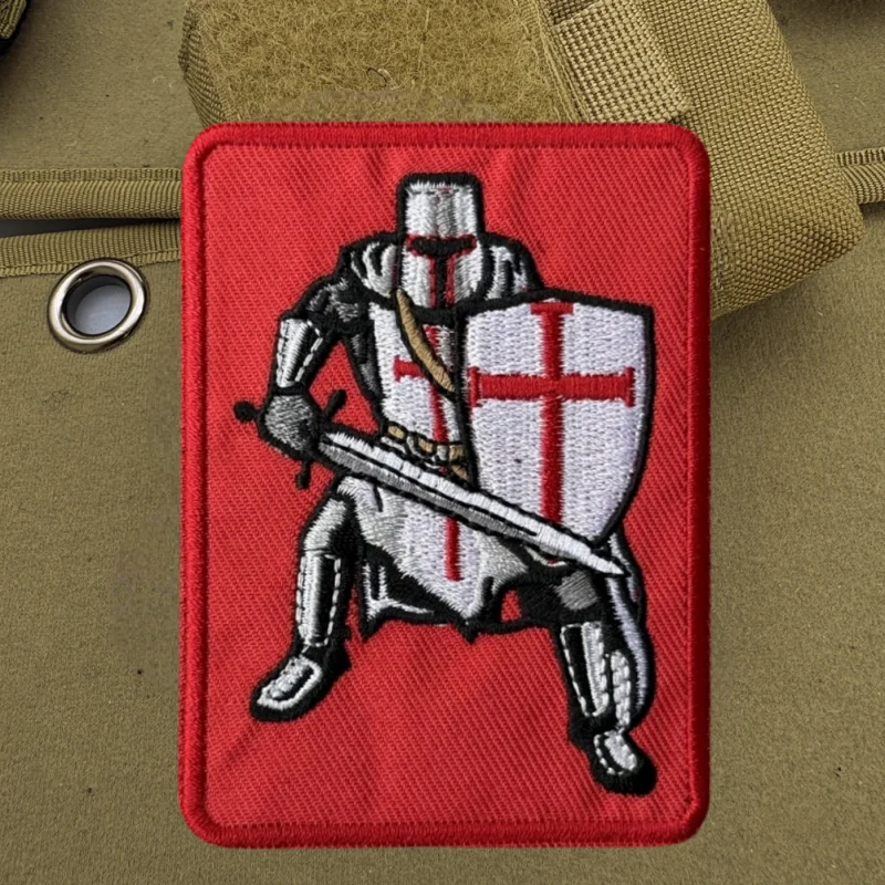 Parche bordado de caballero cruzado, chaleco táctico, insignia de moral con gancho y bucle, pegatinas decorativas para mochila, parches para brazalete para ropa - imagen 5