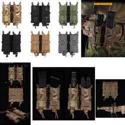 Nueva bolsa táctica para revistas de doble pila de 9mm, soporte para linterna de pistola MOLLE, cuchillo de caza, accesorios para cinturón de equipo de caza